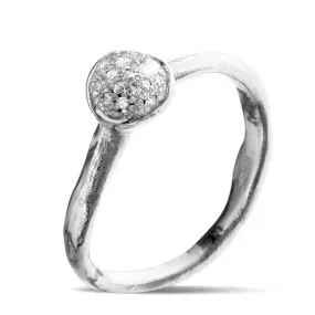 0.12 quilates anillo diamante diseño en oro blanco 