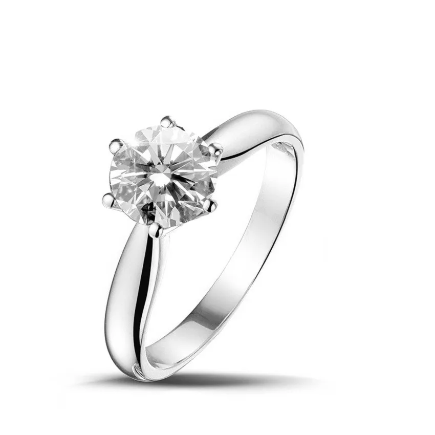 1.25 quilates anillo solitario diamante de oro blanco 