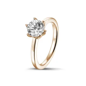 3.00 quilates anillo solitario en oro rojo con diamante redondo 