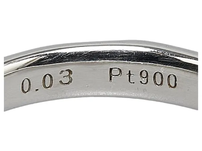 & Other Stories Anillo de diamante de platino Pt900 para mujeres, tamaño 6 en excelente estado Plata 
