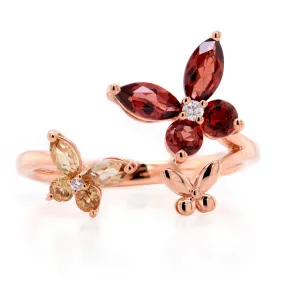 Anillo La novia del sol® LA NOVIA - Oro 18k rosa - granate