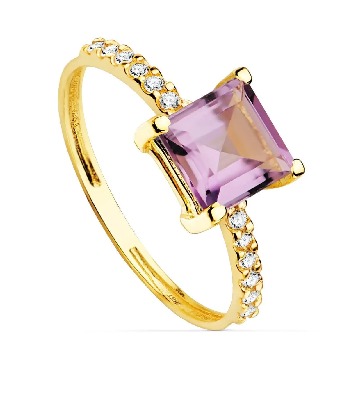 Bague Minéral Or Jaune 18K Améthyste