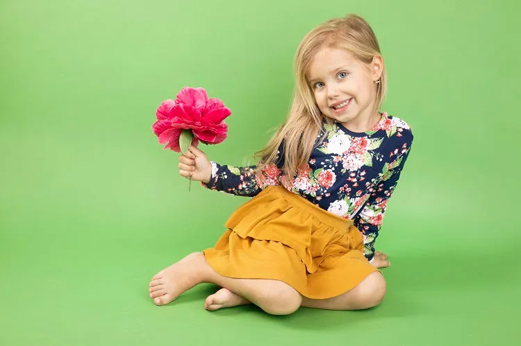 Body de niña estampado de flores colección Lili