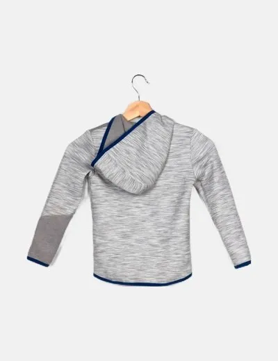 Decathlon Sudadera gris cremallera