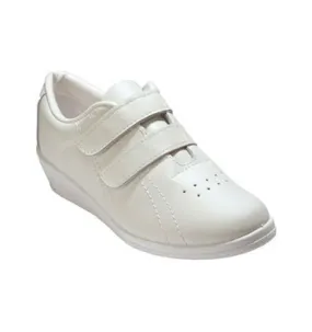 Deportivo señora velcro con cuña piel Fergar en blanco