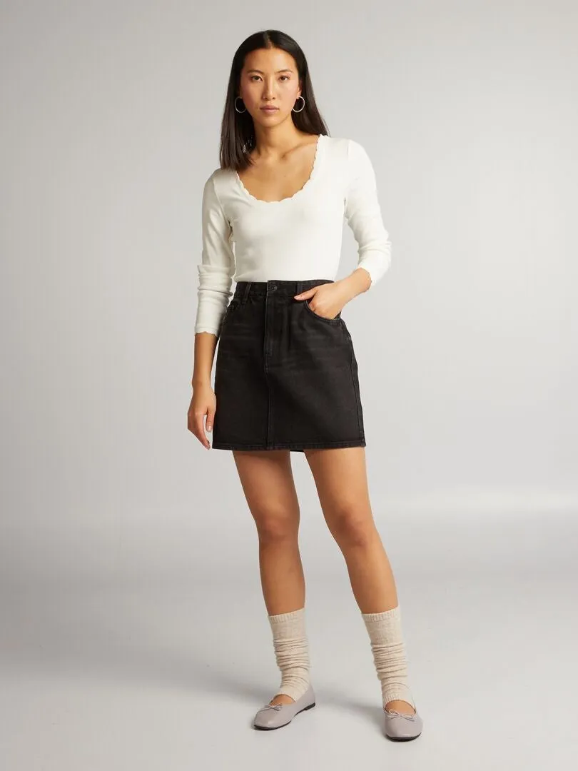 FALDA VAQUERA CORTA  NEGRO