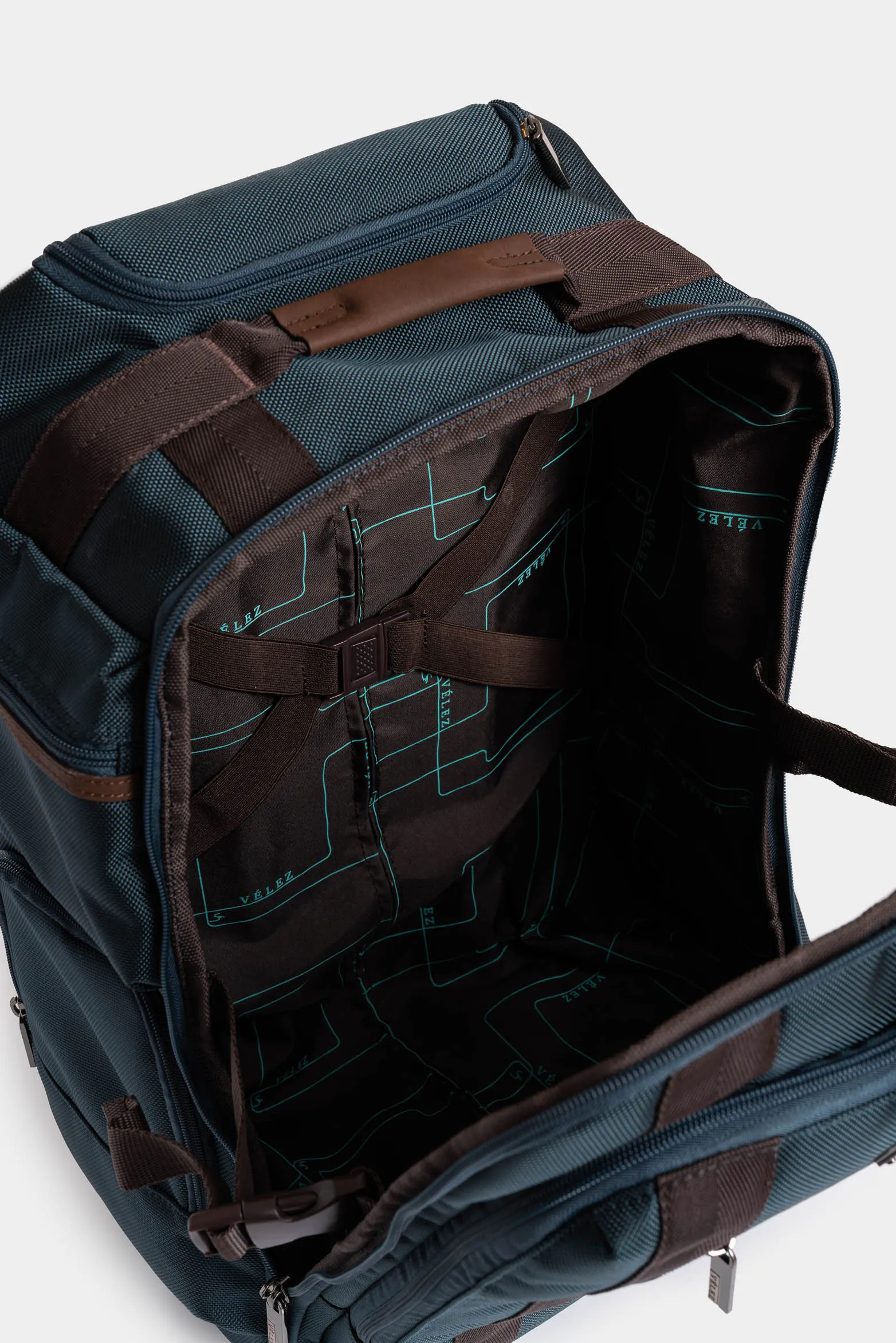 Morral trolley lona por cuero para hombre acentos