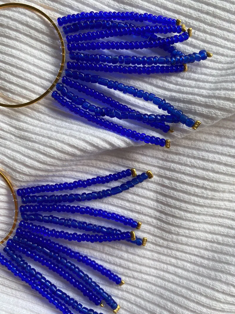 Pendientes Moon in blue