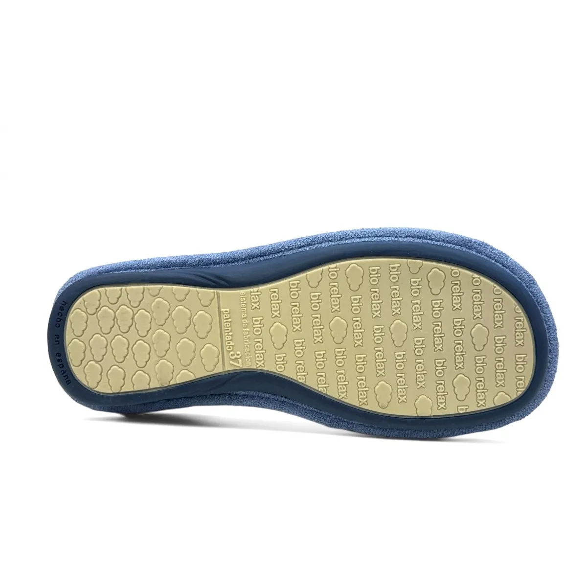 Zapatilla de casa Biorelax mujer cuña abierta en azul Bio1821